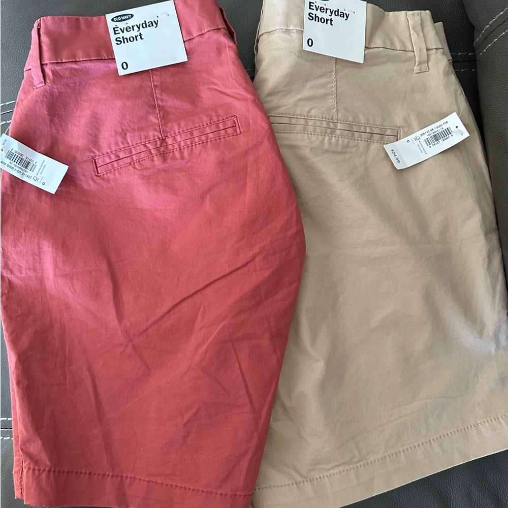 Old Navy Women's Everyday Shorts - Coral and Beige